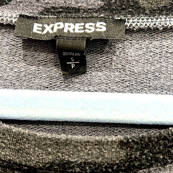 Express  Jogger set  gray black army fatigue Top Size S petite Bottom XS petite - Picture 5 of 10